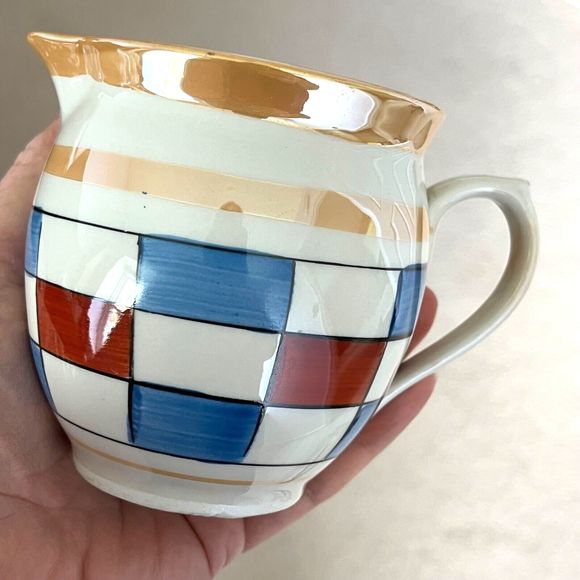 Art Deco Creamer Lustreware Bands Czechoslovakia 3 1/4 Inches - Picture 1 of 10
